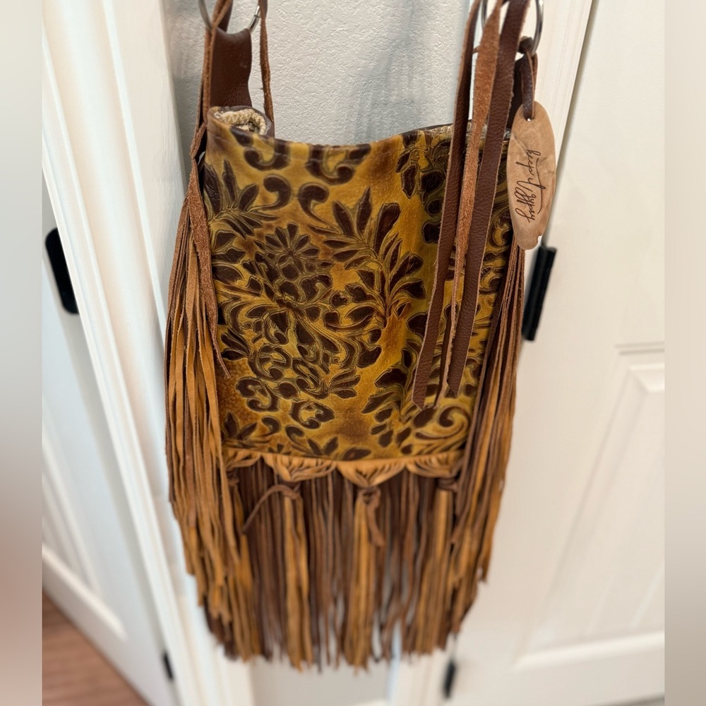 Bohemian Brown Fringe Crossbody Bag - Picture 5 of 7